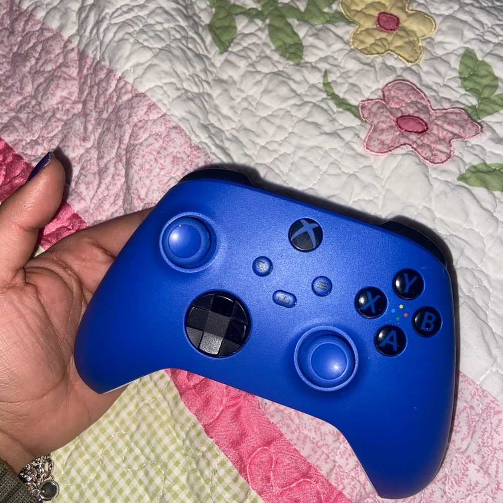 Xbox controller blue and white